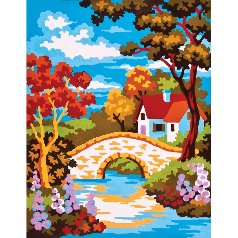 Tapestry Kit with printed canvas 14x18 Stone Bridge CDA3297K