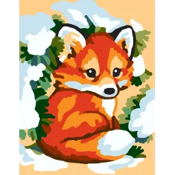 Gobelin-Set mit bedruckter Leinwand 14x18 Fuchs CDA3318K