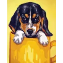 Tapestry Kit with printed canvas 14x18 Bassett Puppy CDA3267K