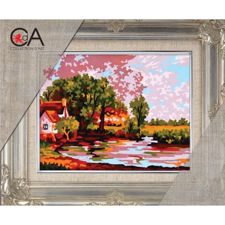 Gobelenų rinkinys su atspausdintu paveikslu 14x18 Kaimo tvenkinys CDA3294K