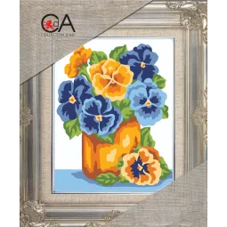 Tapestry Kit with printed canvas 18x14 Flowers in a vase CDA3232K