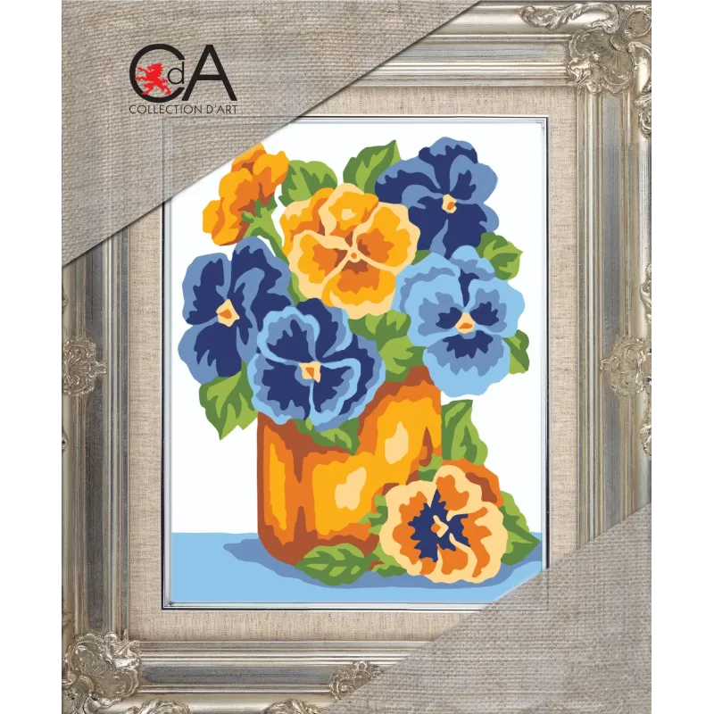 Gobelin-Set mit bedruckter Leinwand 18x14 Blumen in einer Vase CDA3232K