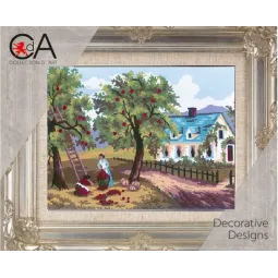 Tapestry Kit with printed canvas 14x18 Apple Harvest CDA3210K