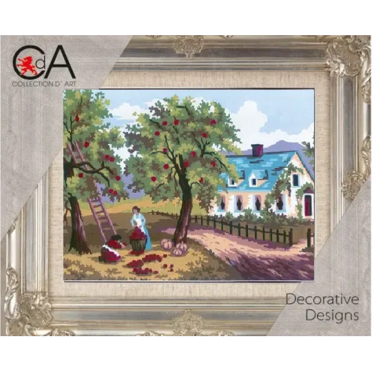 Tapestry Kit with printed canvas 14x18 Apple Harvest CDA3210K