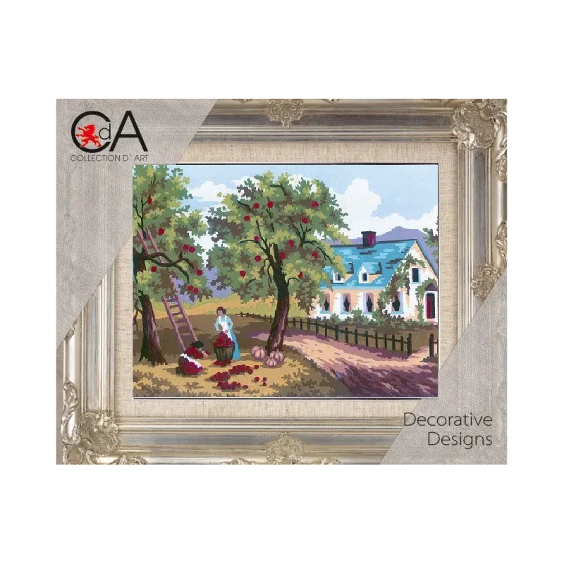 Tapestry Kit with printed canvas 14x18 Apple Harvest CDA3210K