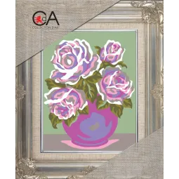 Kit de tapisserie avec toile imprimée 18x14 Fleurs dans un vase CDA3239K