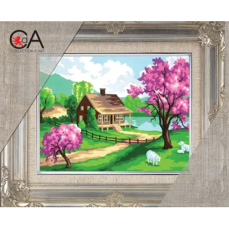 Gobelenų rinkinys su atspausdintu audiniu 14x18 Pavasario laikas CDA3208K