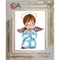 Gobelenų rinkinys su atspausdintu audiniu 14x18 Besimeldžiantis angelas berniukas CDA3203K