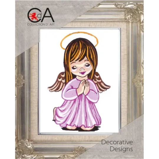 Tapestry Kit with printed canvas 14x18 Girl Angel Praying CDA3202K