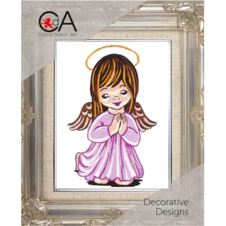Tapestry Kit with printed canvas 14x18 Girl Angel Praying CDA3202K
