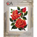 Tapestry Kit with printed canvas 14x18 Orange Roses CDA3186K