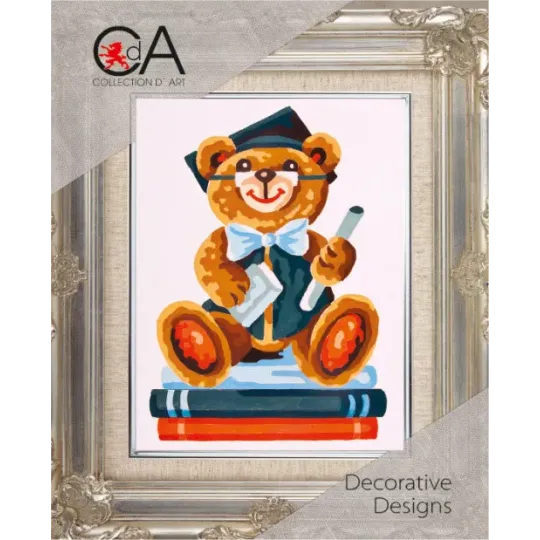 Gobelin-Set mit bedruckter Leinwand 14x18 Scholar Bear CDA3180K