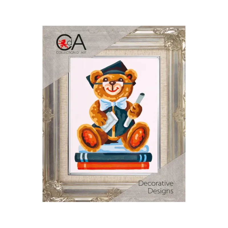 Набор для вышивания гобеленом с распечатанным холстом 14x18 Scholar Bear CDA3180K