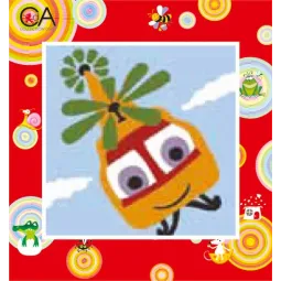 Kit de tapisserie avec toile imprimée 15x15 Hélicoptère CDA2008K