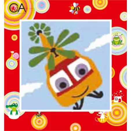 Gobeleno rinkinys su spausdintu drobės 15x15 sraigtasparnis CDA2008K