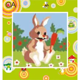 Kit de tapisserie avec toile imprimée 15x15 Rabbit CDA2007K