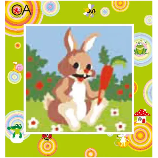 Gobeleno rinkinys su spausdintu audiniu 15x15 Zuikis CDA2007K