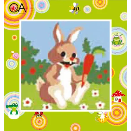 Gobeleno rinkinys su spausdintu audiniu 15x15 Zuikis CDA2007K