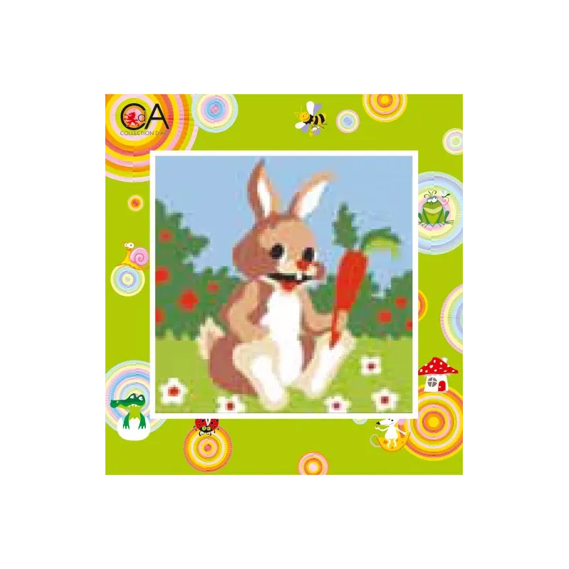 Tapestry Kit with printed canvas 15x15 Rabbit CDA2007K