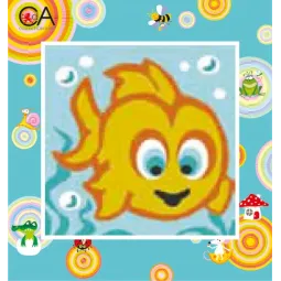Tapestry Kit with printed canvas 15x15 Goldfish CDA2006K
