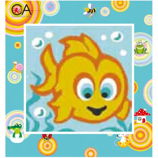 Tapestry Kit with printed canvas 15x15 Goldfish CDA2006K