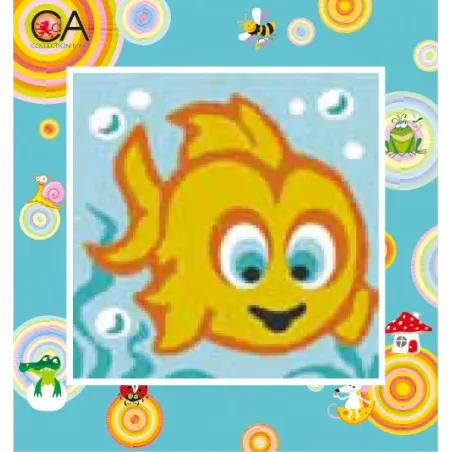 Tapestry Kit with printed canvas 15x15 Goldfish CDA2006K