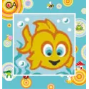 Tapestry Kit with printed canvas 15x15 Goldfish CDA2006K