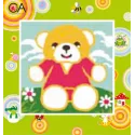 Kit de tapisserie avec toile imprimée 15x15 Tedddy CDA2004K