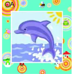 Tapestry Kit with printed canvas 15x15 Dolphin CDA2003K