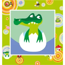Tapestry Kit with printed canvas 15x15 Hatching Crocodile CDA2001K