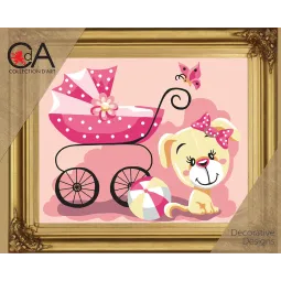 Tapestry Kit with printed canvas 22x30 It's a girl! CDA6334K