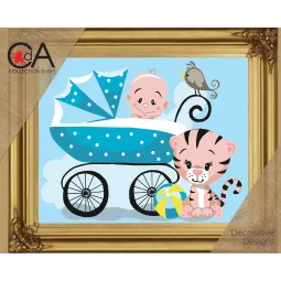 Gobelin-Set mit bedruckter Leinwand 22x30 It's a boy! CDA6333K