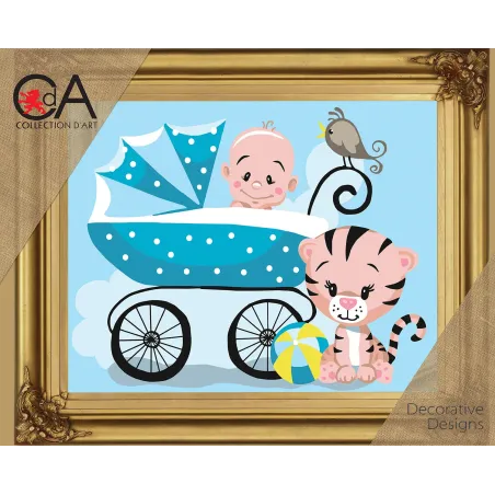 Kit de tapisserie avec toile imprimée 22x30 C'est un garçon ! CDA6333K