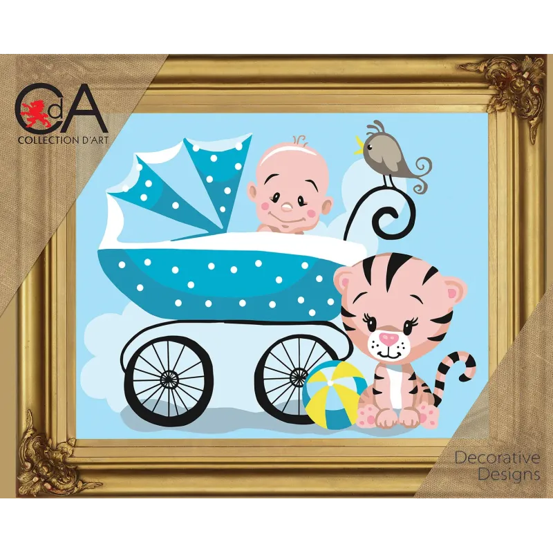 Kit de tapisserie avec toile imprimée 22x30 C'est un garçon ! CDA6333K