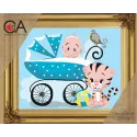 Gobelin-Set mit bedruckter Leinwand 22x30 It's a boy! CDA6333K