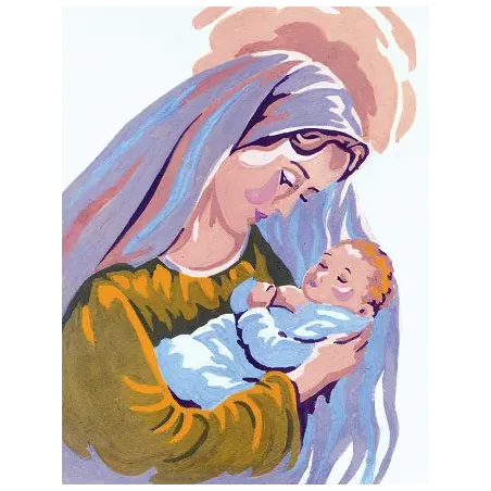 Gobeleno rinkinys su spausdintu drobė 14x18 Madonna & Child CDA3219K