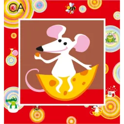 Tapestry Kit with printed canvas 15x15 Mouse with Cheese CDA2002K