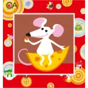 Gobelin-Set mit bedruckter Leinwand 15x15 Maus mit Käse CDA2002K