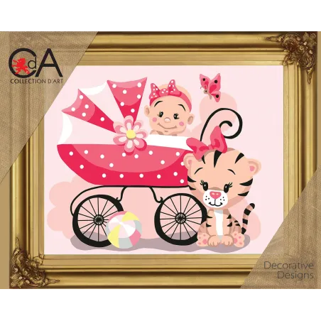 Tapestry Kit with printed canvas 22x30 It's a girl! CDA6332K
