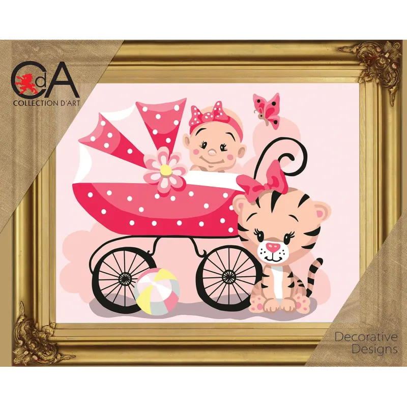 Gobeleno rinkinys su spausdintu drobės 22x30 Tai mergaitė! CDA6332K