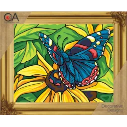 Gobeleno rinkinys su spausdintu drobės audiniu 22x30 Butterfly CDA6330K