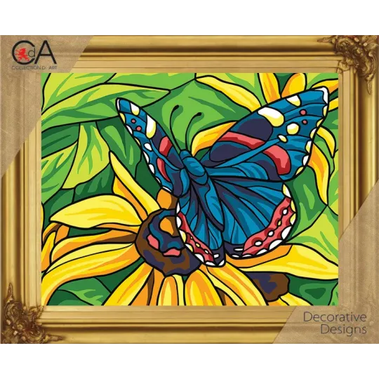 Gobeleno rinkinys su spausdintu drobės audiniu 22x30 Butterfly CDA6330K