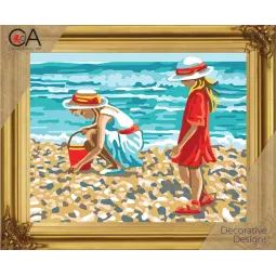 Kit de tapisserie avec toile imprimée 22x30 Jour d'été CDA6323K