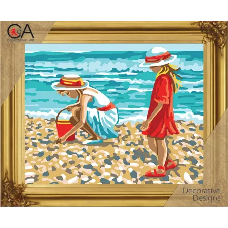 Kit de tapisserie avec toile imprimée 22x30 Jour d'été CDA6323K