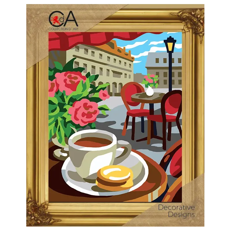 Gobeleno rinkinys su spausdintu drobele 22x30 Cafe CDA6321K