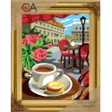 Kit de tapisserie avec toile imprimée 22x30 Cafe CDA6321K