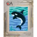 Kit de tapisserie avec toile imprimée 14x18 Orca whale CDA3205K