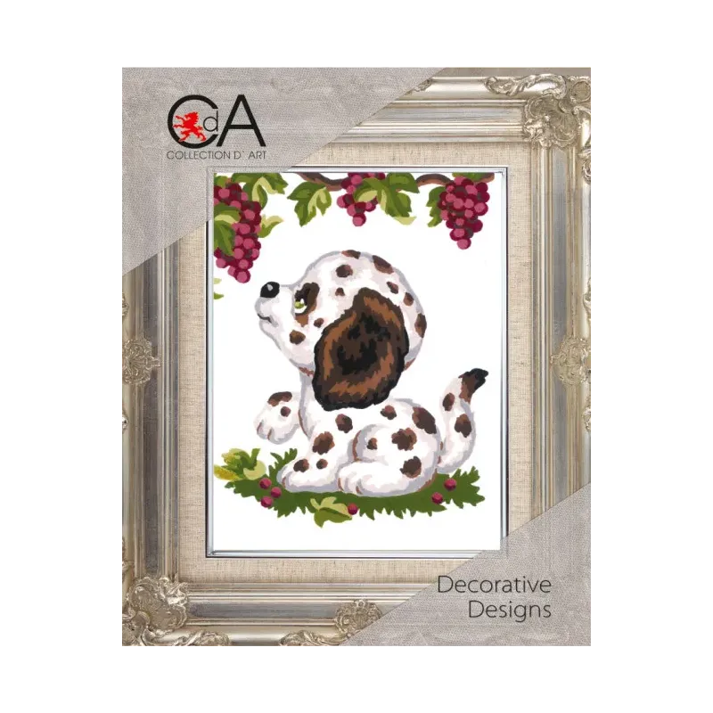 Kit de tapisserie avec toile imprimée 14x18 Chiot Dalmatien CDA3195K