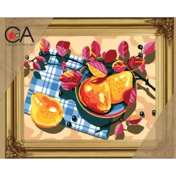 Kit de tapisserie avec toile imprimée 22x30 Poires CDA6317K