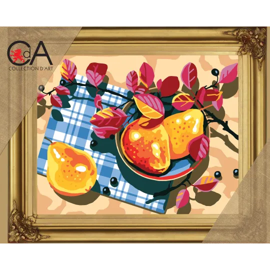 Gobelin-Set mit bedruckter Leinwand 22x30 Pears CDA6317K